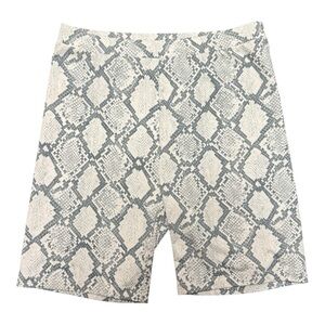 American Eagle Outfitters Athletic Biker Shorts Womens Medium Snakeprint Gray
